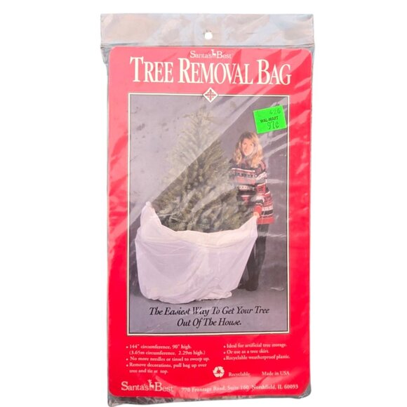 Santas Best Tree Removal Bag 90 Inch Christmas Tree Skirt NOS Holiday Collectibl - Picture 8 of 10